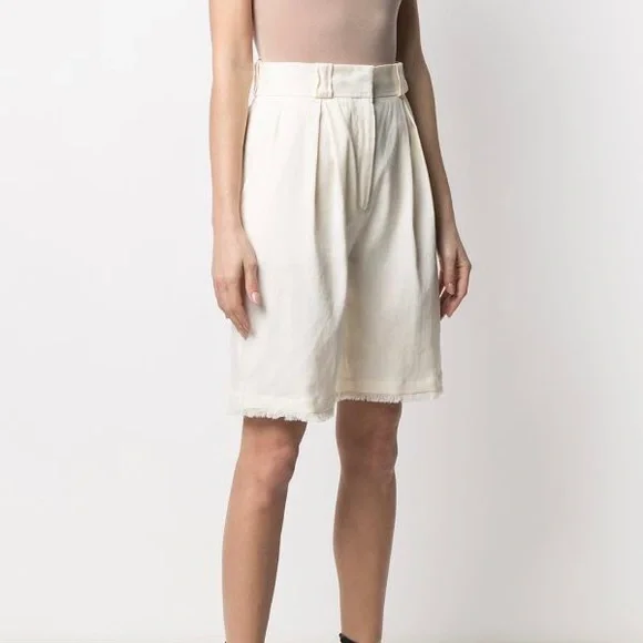 Antonelli | Shorts | Antonelli Firenze Off White Knee Length Tailored Linen  Blend Shorts 8 | Poshmark